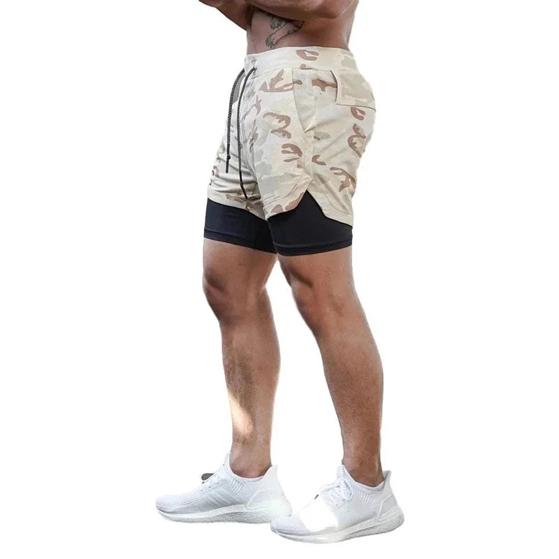 2-in-1 Quick-Drying Sports Shorts for Running and Gym Workouts