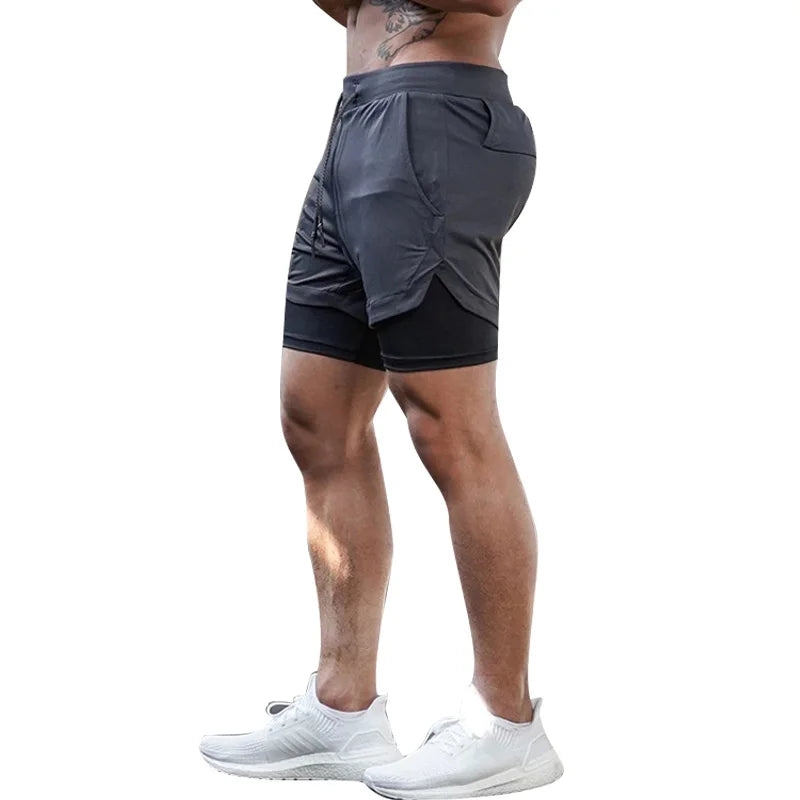 2-in-1 Quick-Drying Sports Shorts for Running and Gym Workouts