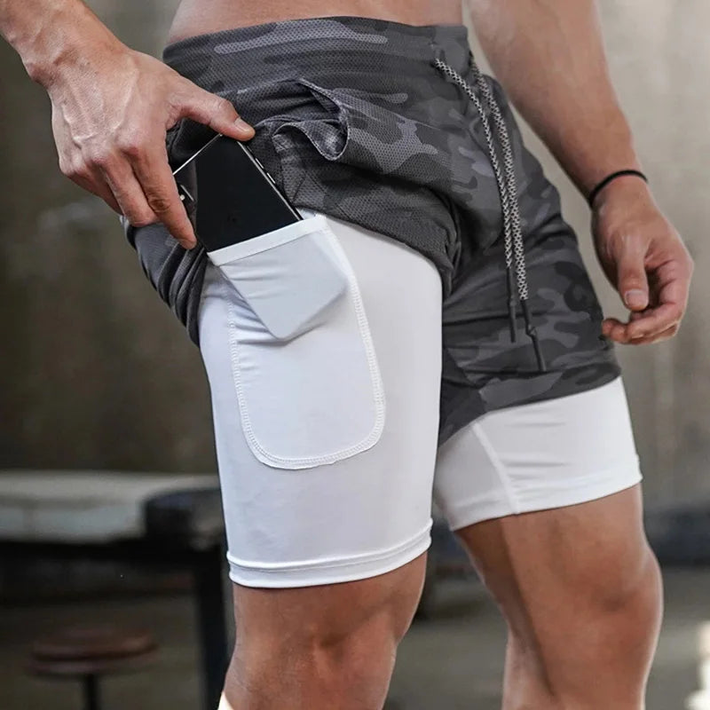 2-in-1 Quick-Drying Sports Shorts for Running and Gym Workouts