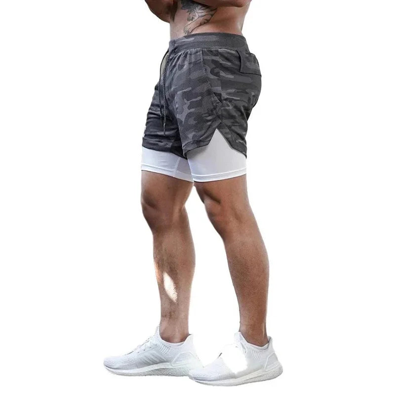 2-in-1 Quick-Drying Sports Shorts for Running and Gym Workouts