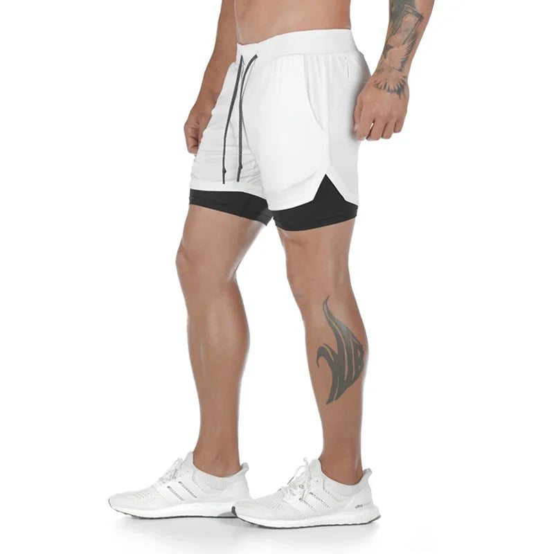2-in-1 Quick-Drying Sports Shorts for Running and Gym Workouts